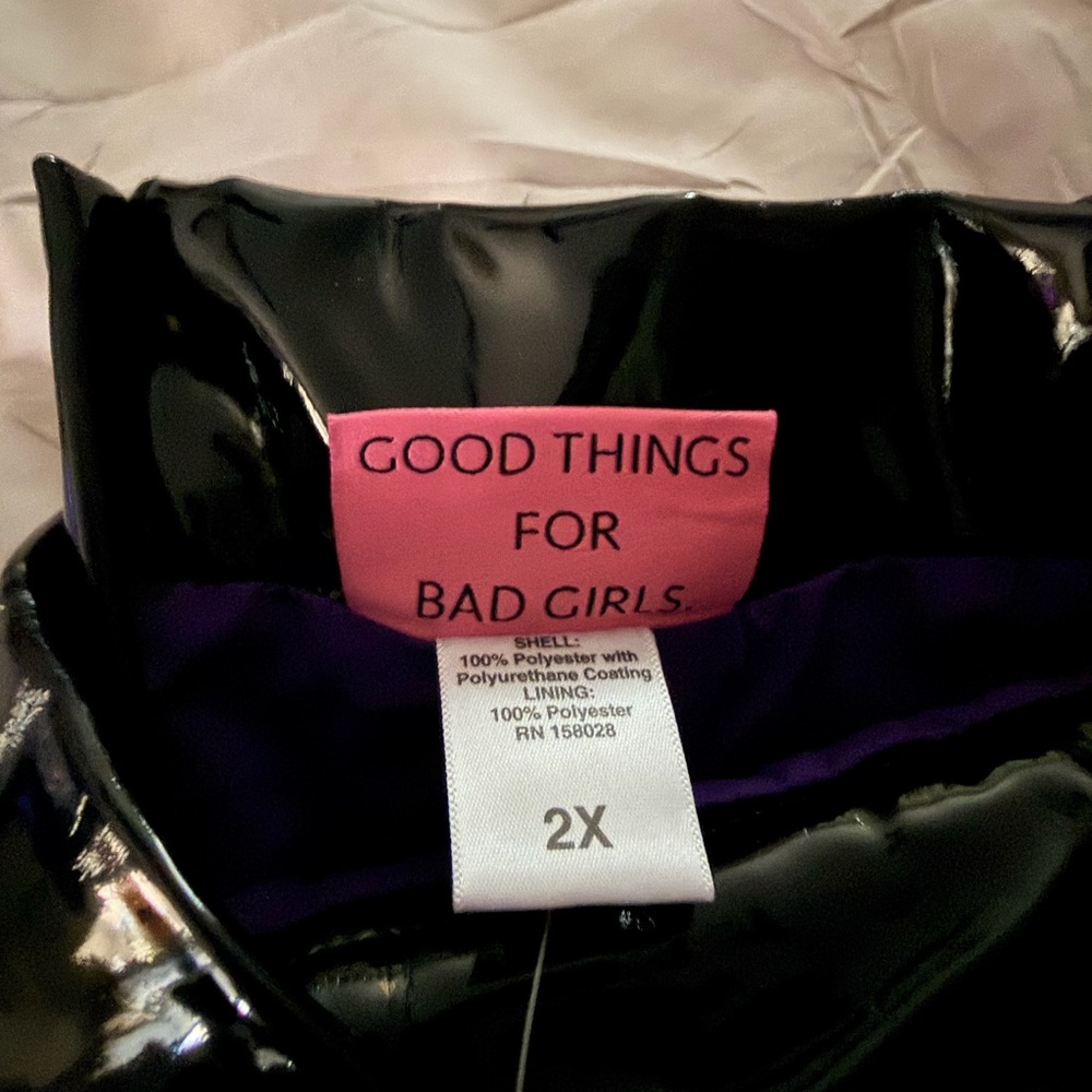 Sleek Black Vinyl Pants - Picture 2 of 3